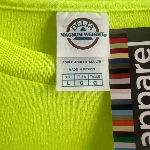 Men’s Delta Apparel Work Shirt, Construction shirt, Neon Yellow - Picture 3 of 3